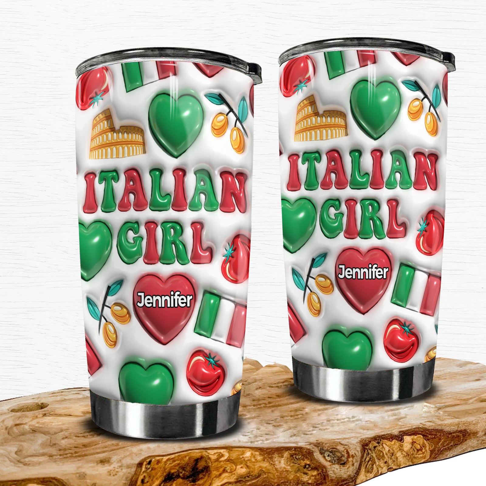 Italian Girl Personalized Tumbler With Your Name