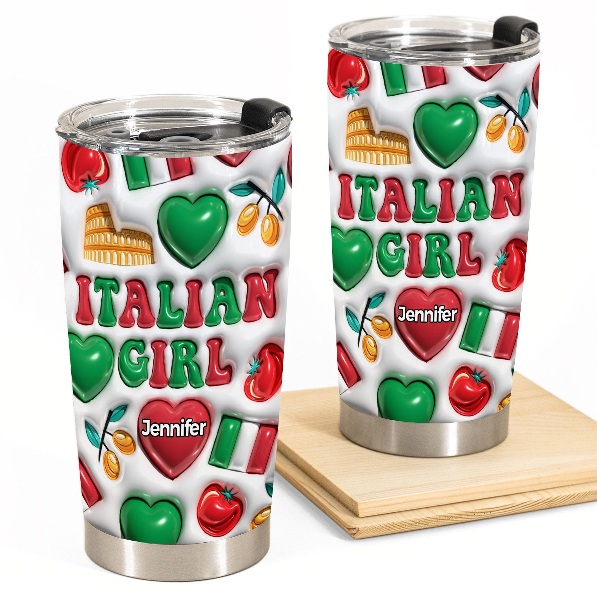 Italian Girl Personalized Tumbler With Your Name