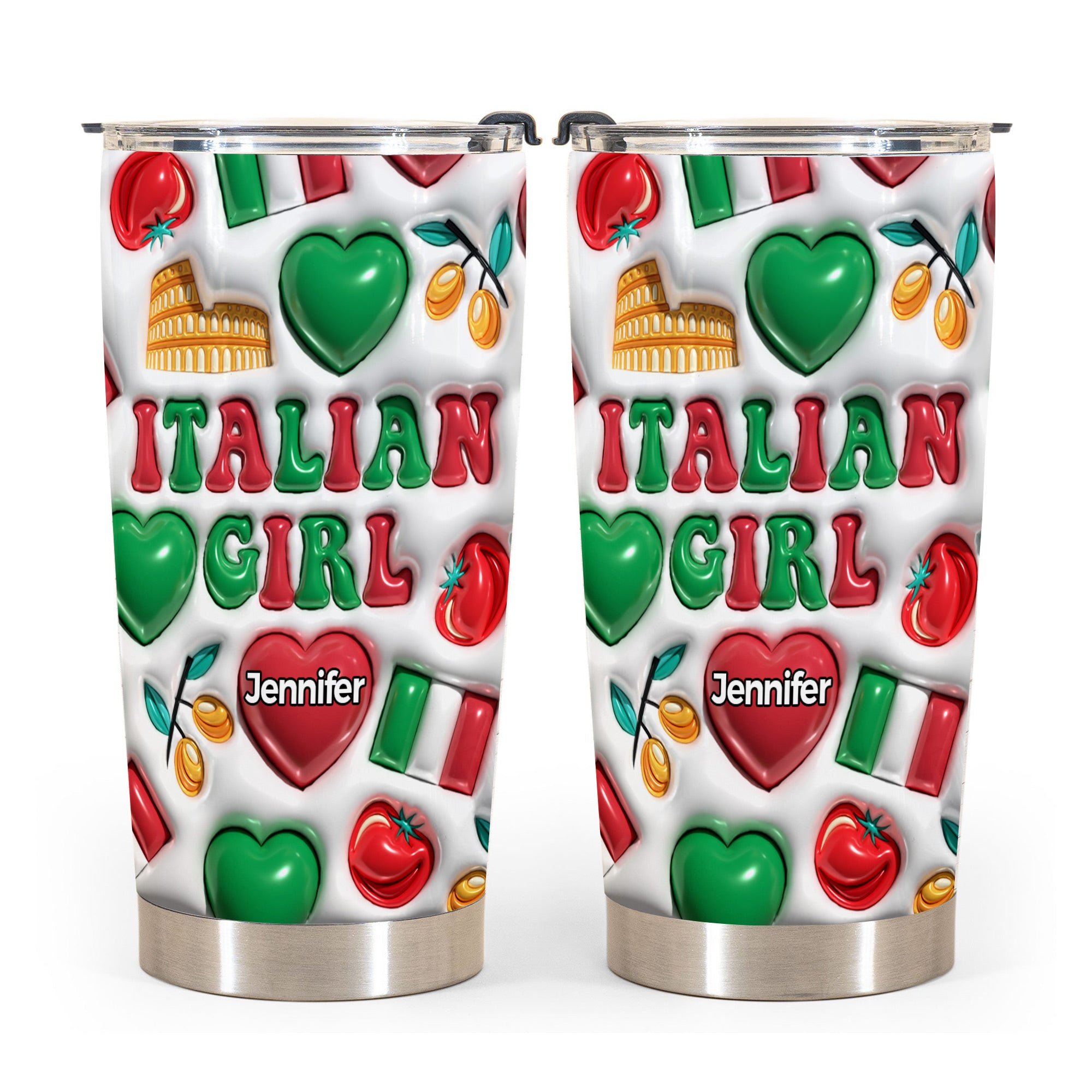 Italian Girl Personalized Tumbler With Your Name