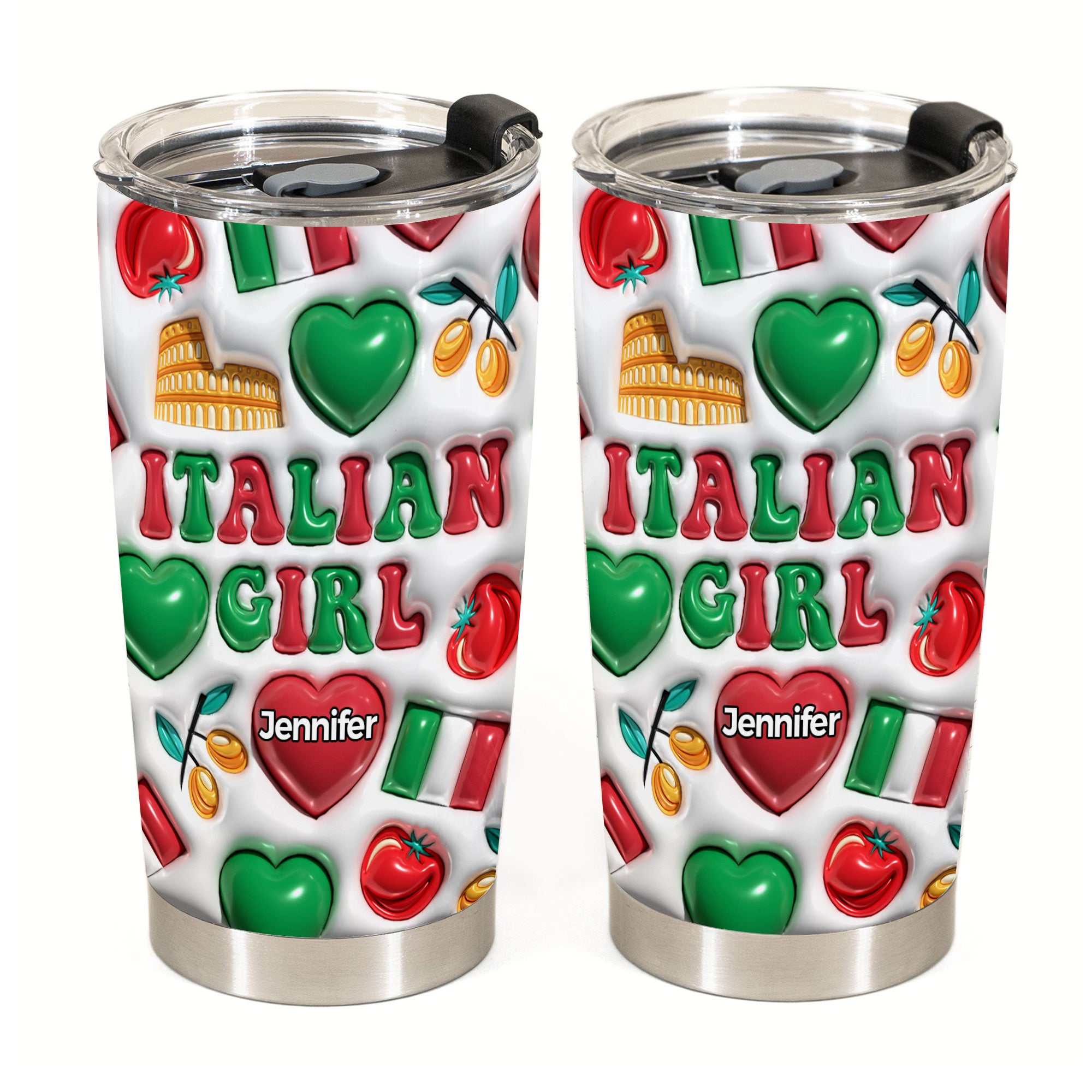 Italian Girl Personalized Tumbler With Your Name