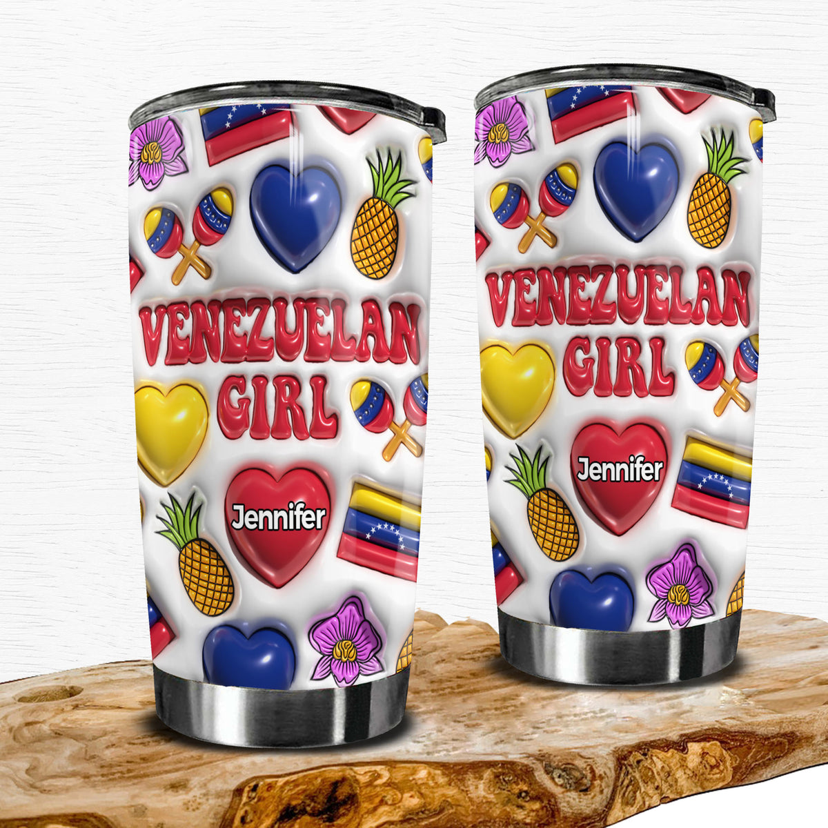 Venezuelan Girl Personalized Tumbler With Your Name