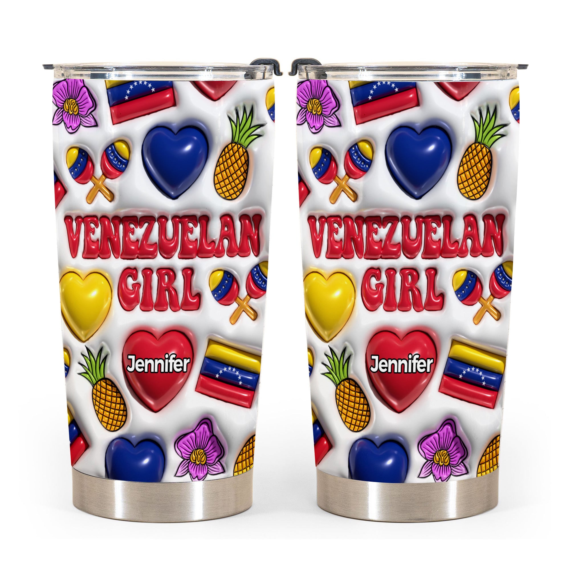 Venezuelan Girl Personalized Tumbler With Your Name