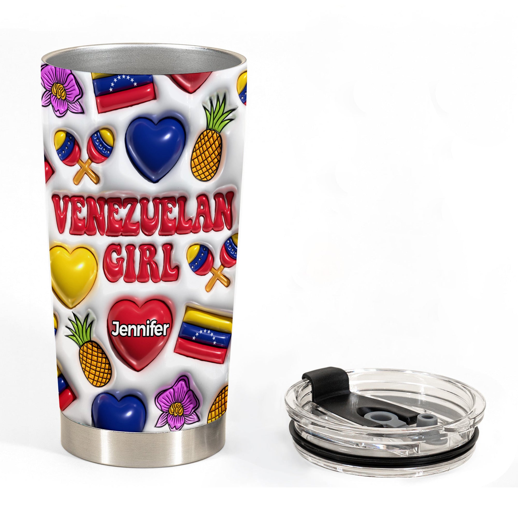 Venezuelan Girl Personalized Tumbler With Your Name