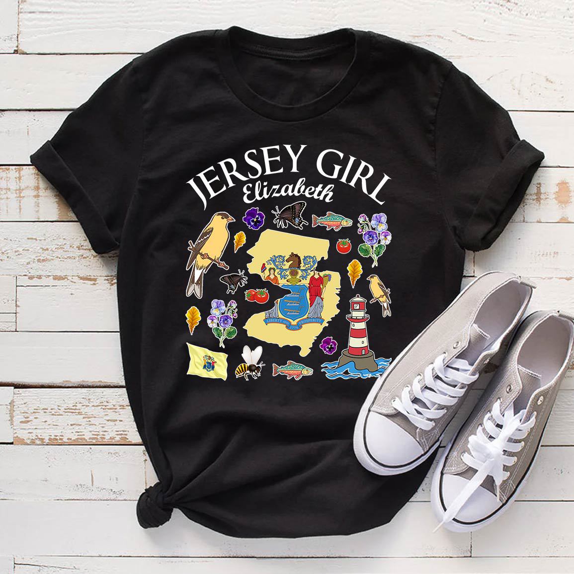 Customized Jersey Girl T-shirt With Symbols And Name