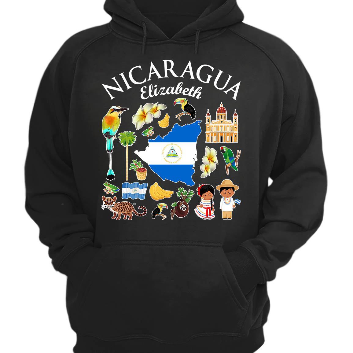 Customized Nicaragua T-shirt With Symbols And Name