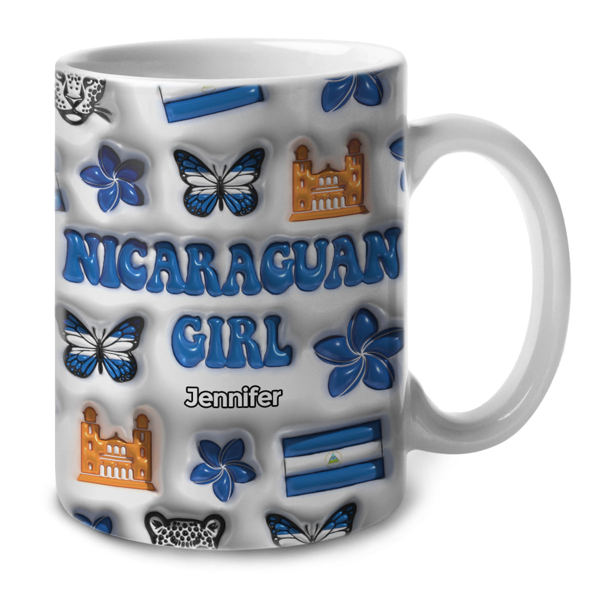 Nicaraguan Girl Coffee Mug Cup With Custom Your Name