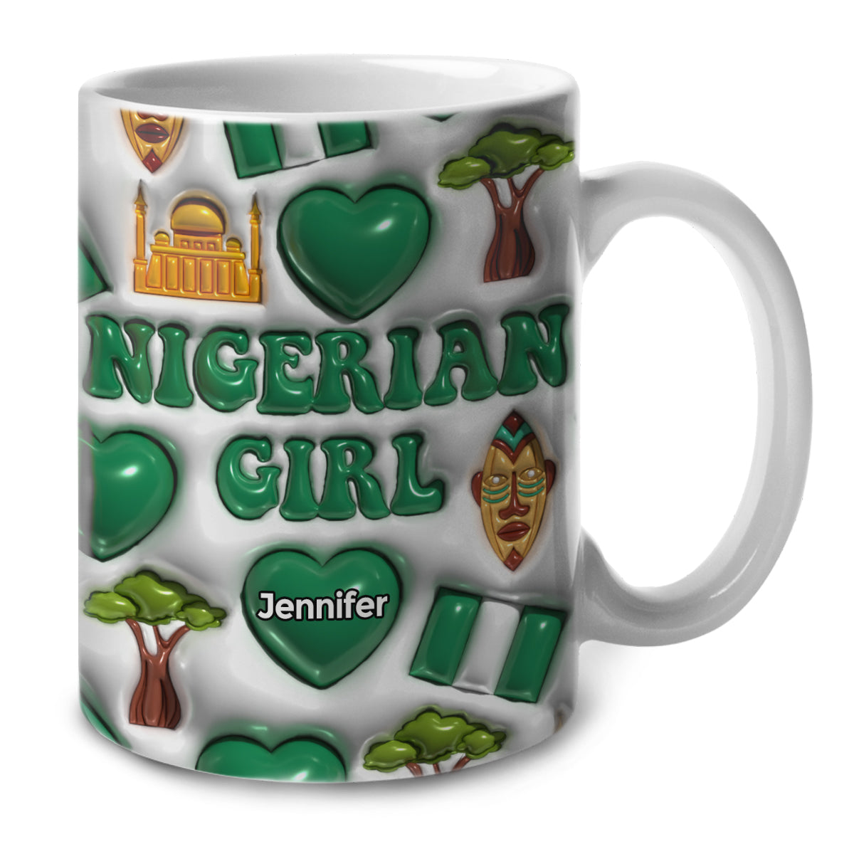 Nigerian Girl Coffee Mug Cup With Custom Your Name