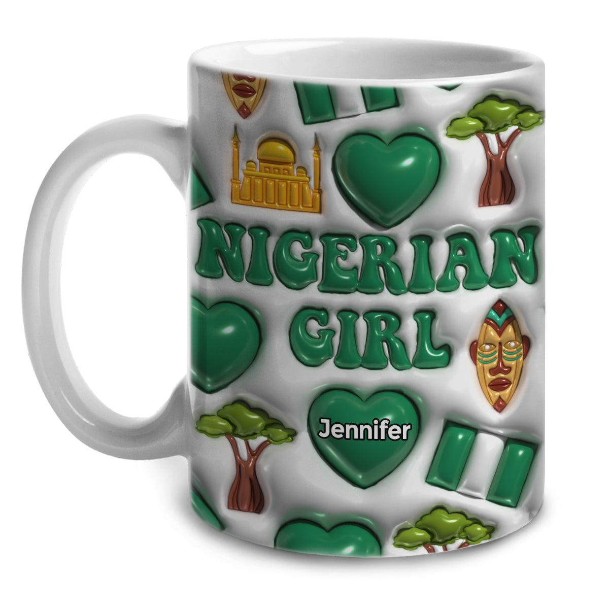 Nigerian Girl Coffee Mug Cup With Custom Your Name