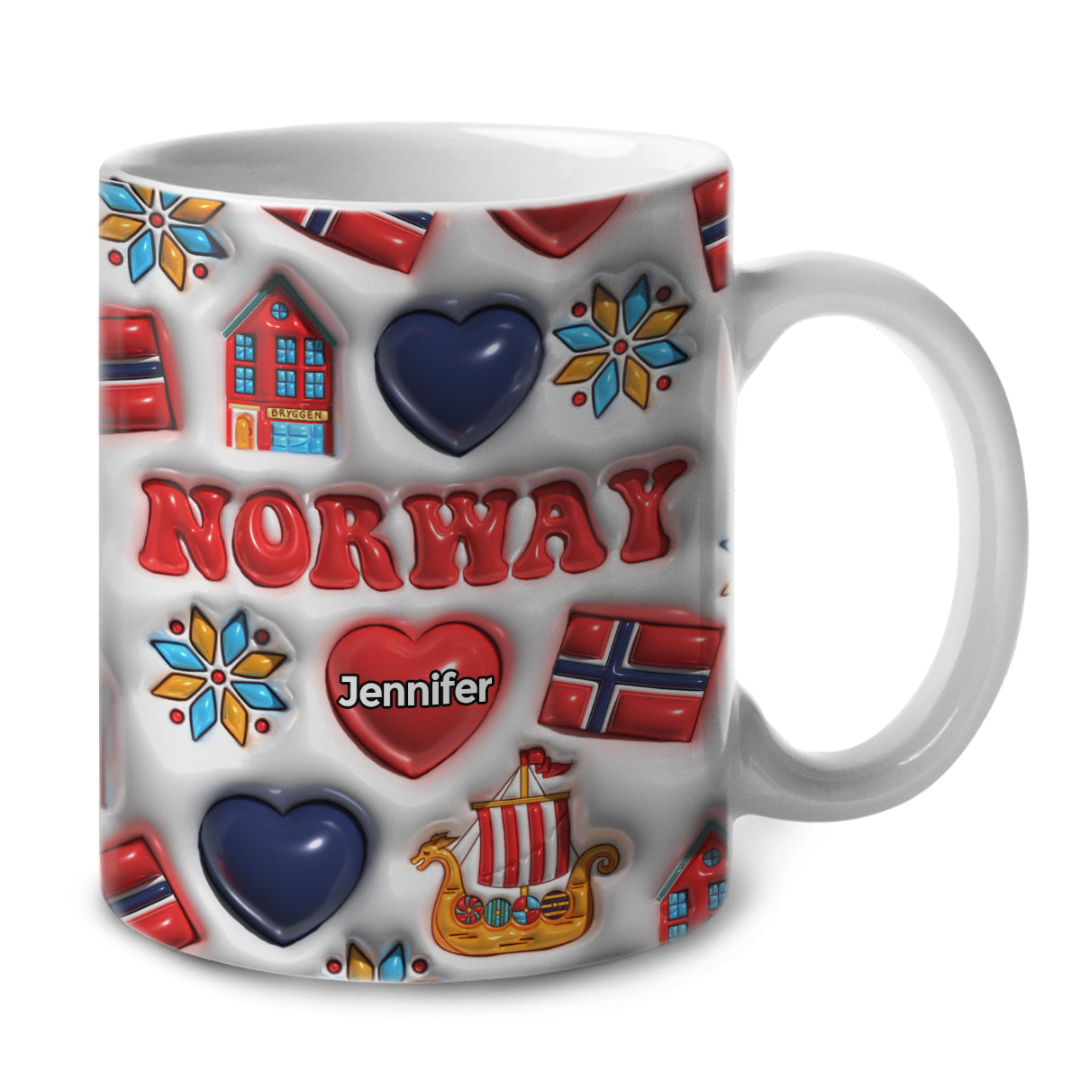 Norway Girl Coffee Mug Cup With Custom Your Name