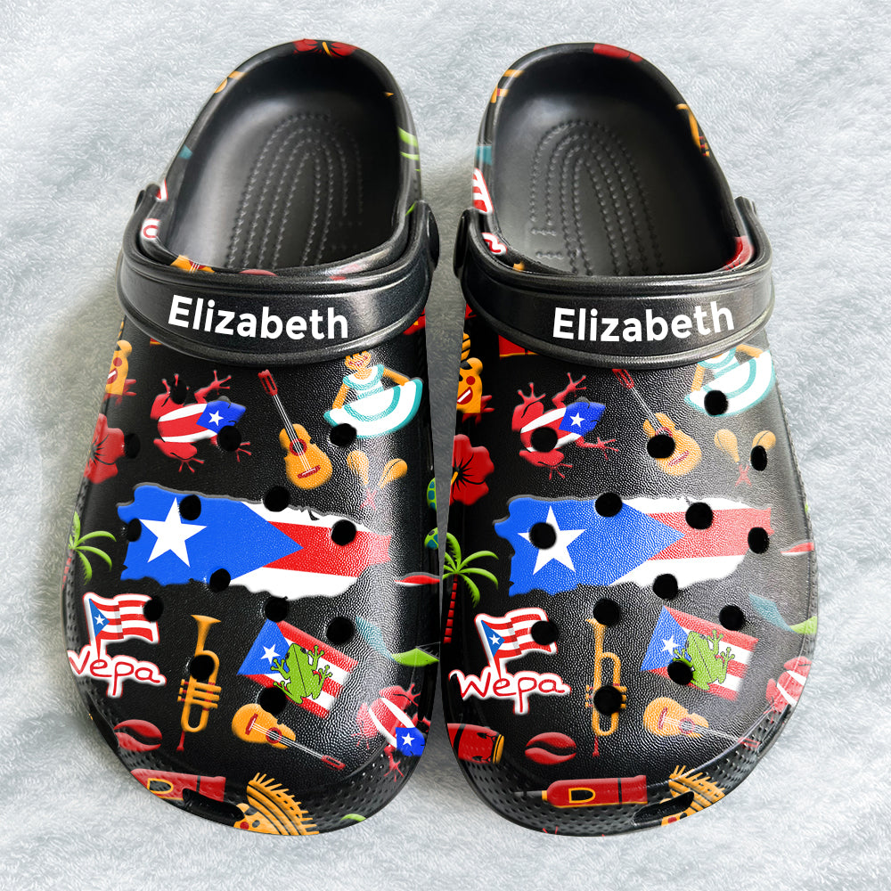 Puerto Rico Customized Clogs Shoes With Puerto Rican Flag And Symbols ...