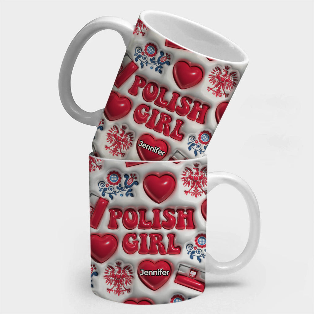 Polish Girl Coffee Mug Cup With Custom Your Name