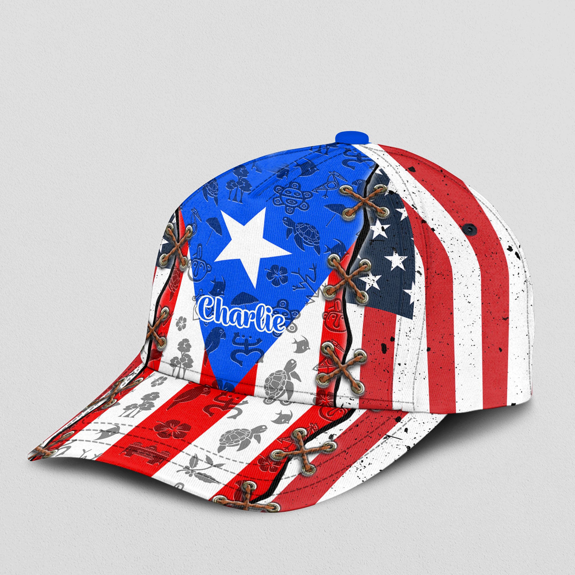 Puerto Rico Flag  Dual Citizen Personalized Classic Cap