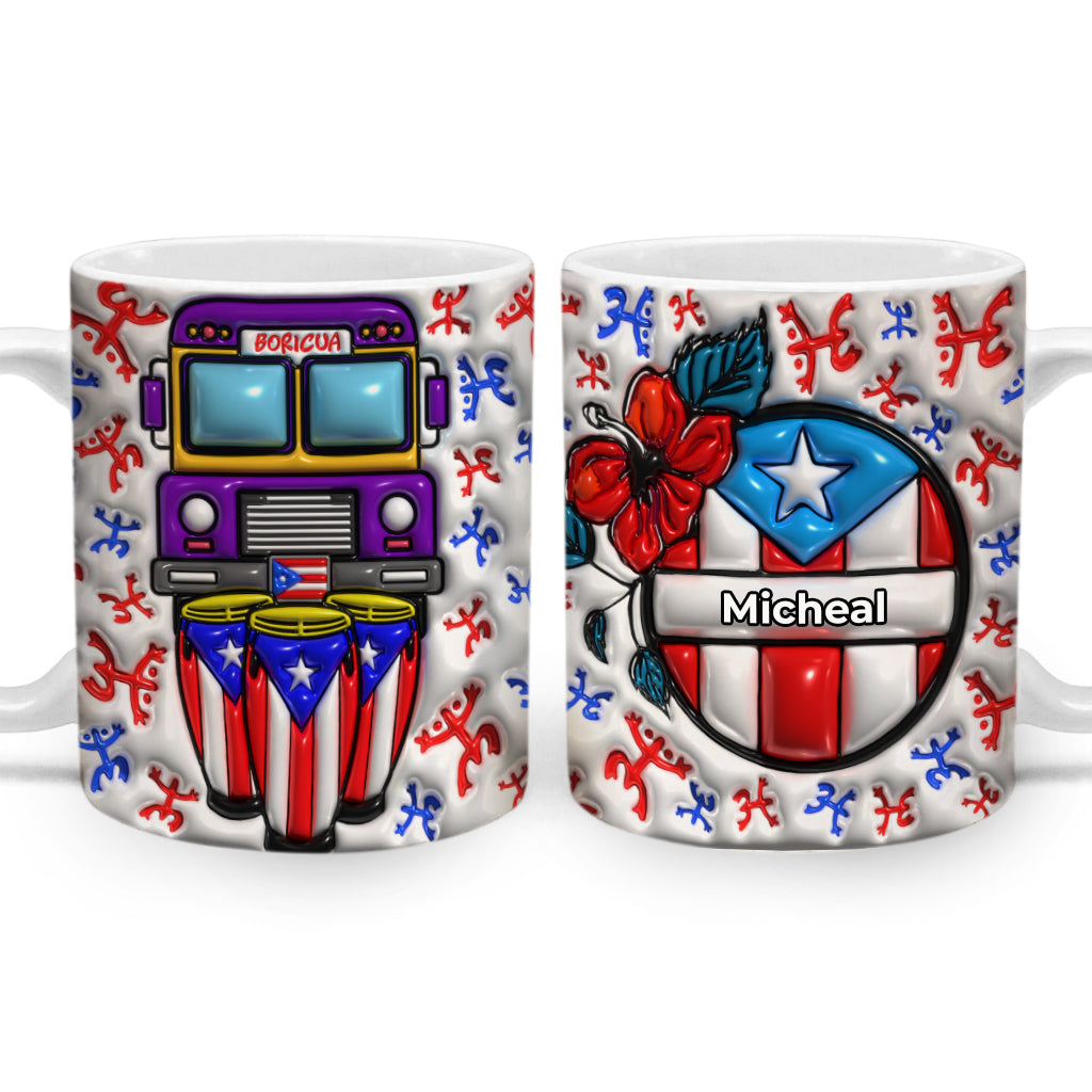 Puerto Rico Boricua Personalized Coffee Mug Cup