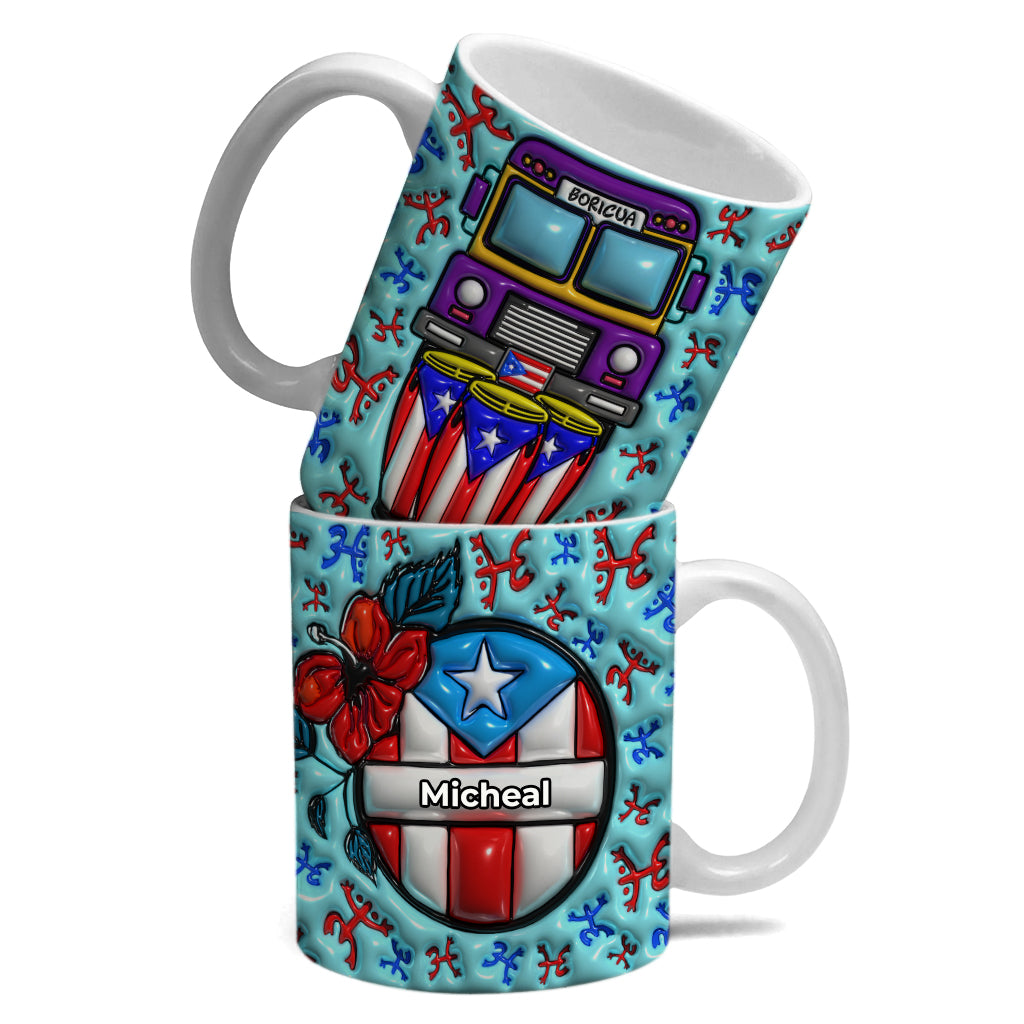 Puerto Rico Boricua Personalized Coffee Mug Cup