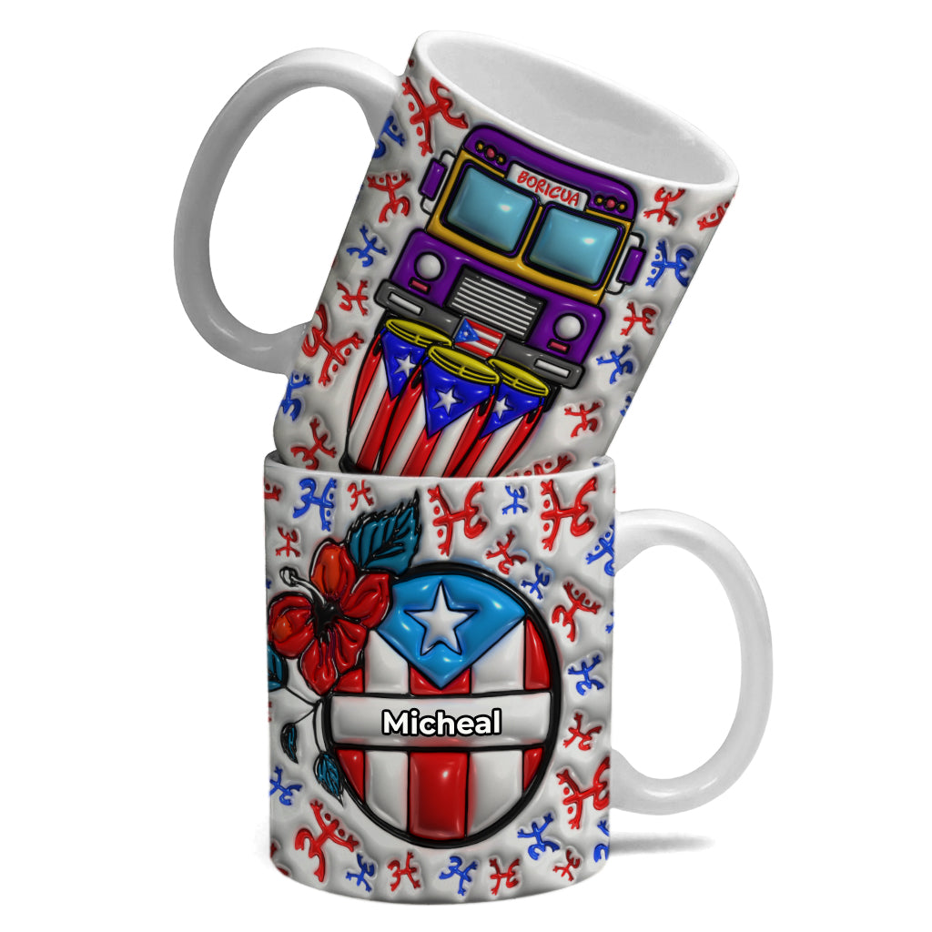 Puerto Rico Boricua Personalized Coffee Mug Cup