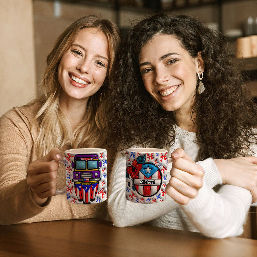 Puerto Rico Boricua Personalized Coffee Mug Cup