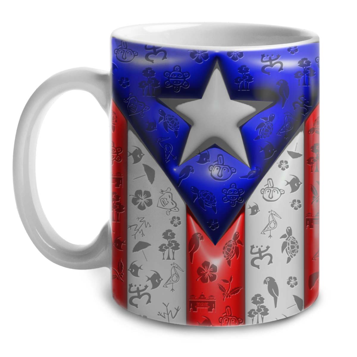 Puerto Rico Flag 3D Inflated Effect Coffee Mug