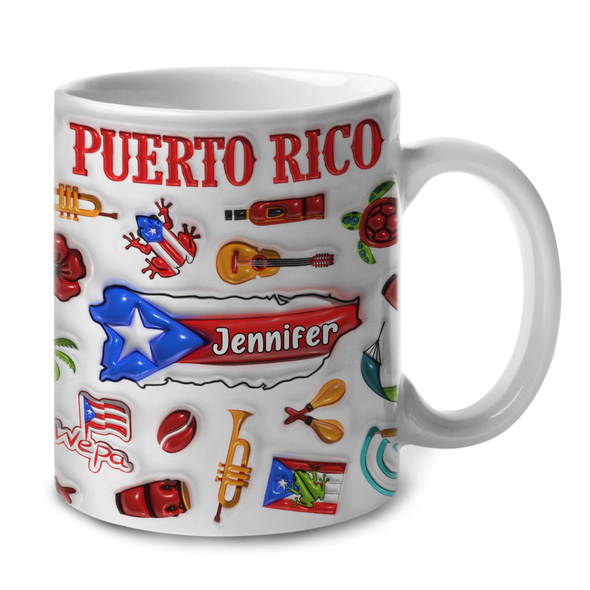 Custom Puerto Rico Coffee Mug Cup With Your Name