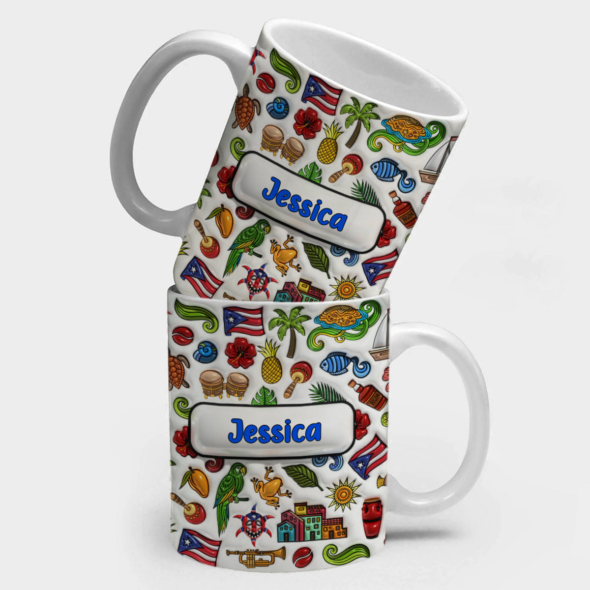 Puerto Rico Symbols Personalized Coffee Mug Cup