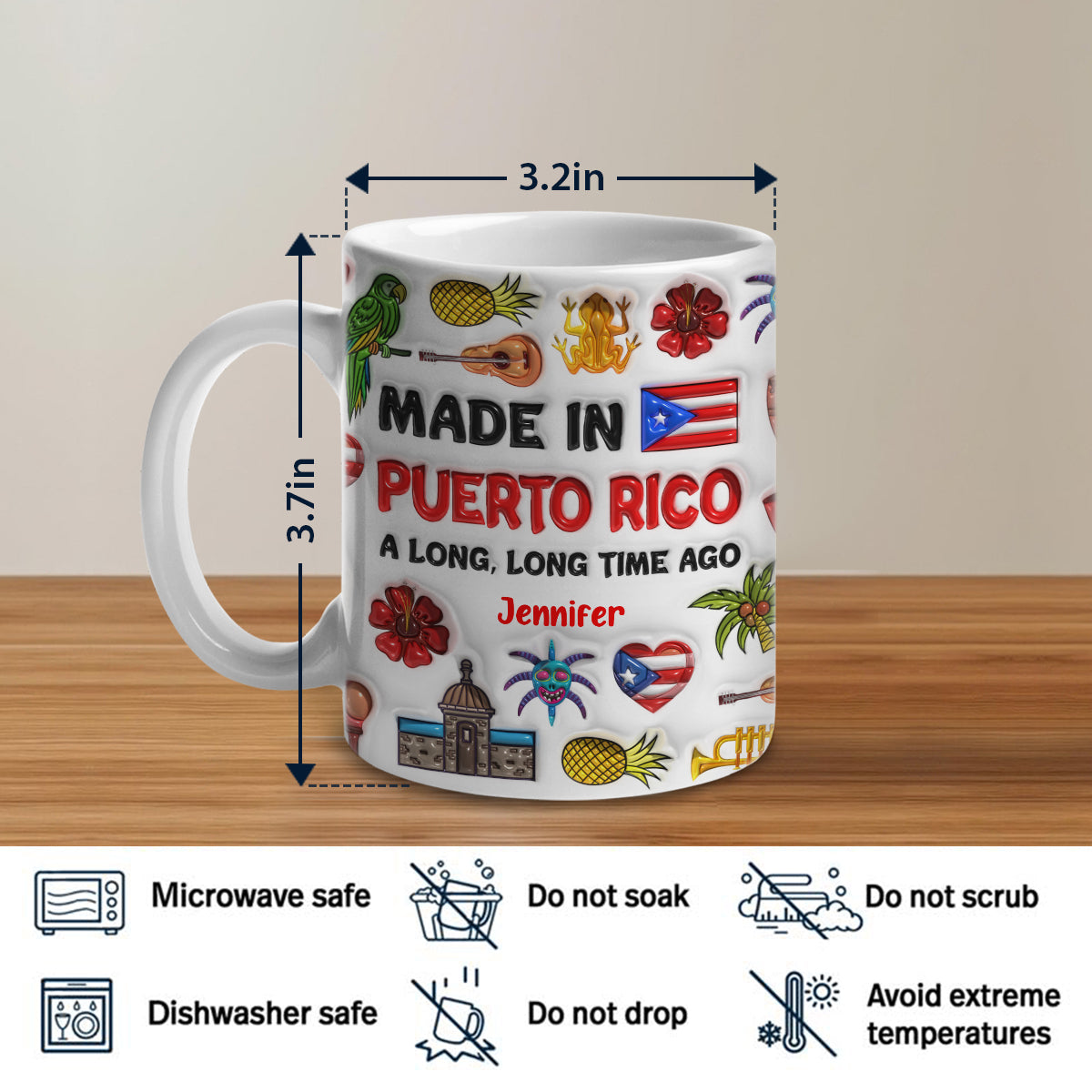 Made In Puerto Rico A Long Long Time Ago Customized Coffee Mug Cup