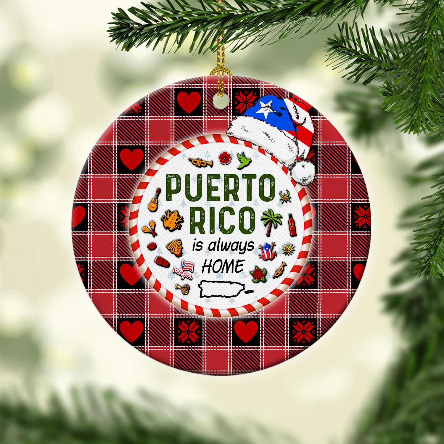 Puerto Rico Is Always Home Circle Ornament