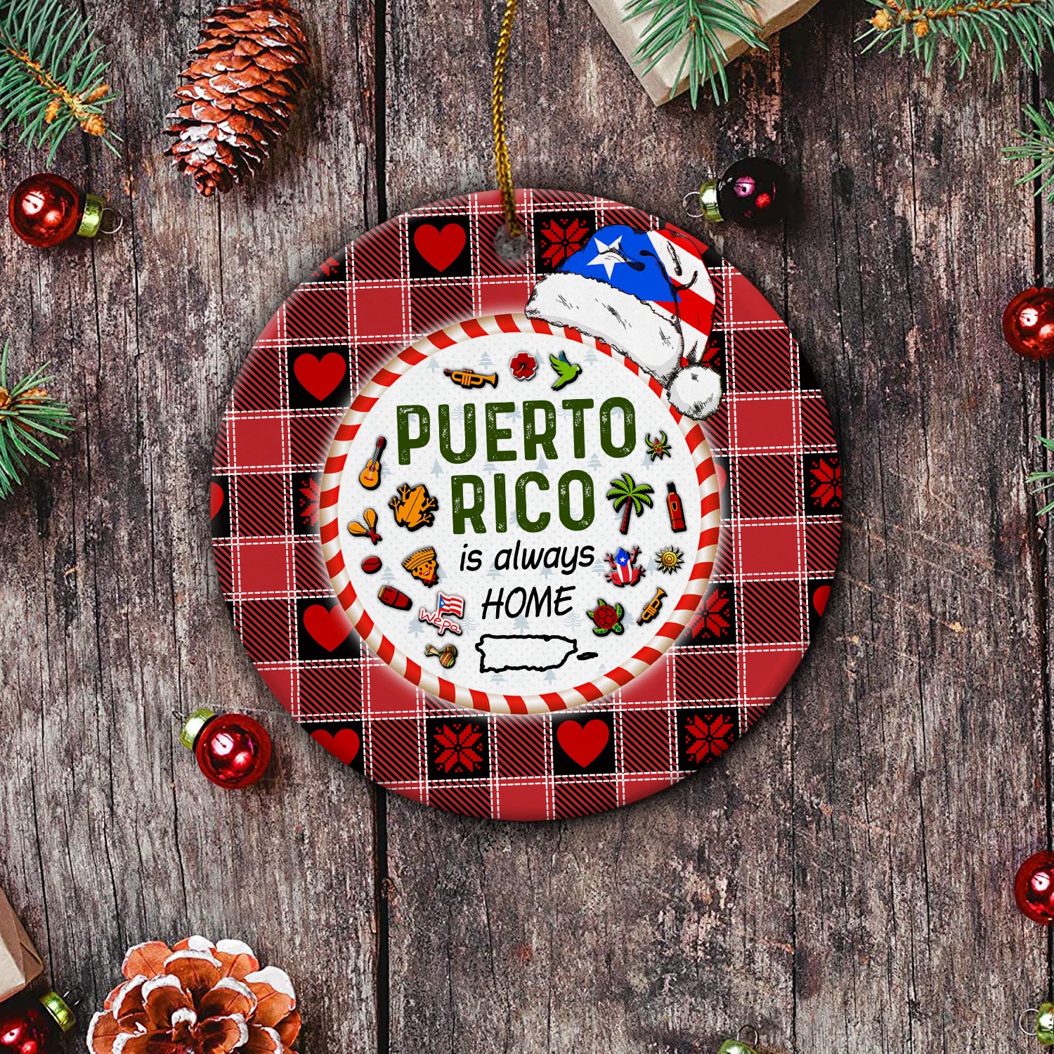 Puerto Rico Is Always Home Circle Ornament