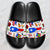 Puerto Rico Slide Sandals With Puerto Rican Flag Symbols