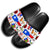 Puerto Rico Slide Sandals With Puerto Rican Flag Symbols