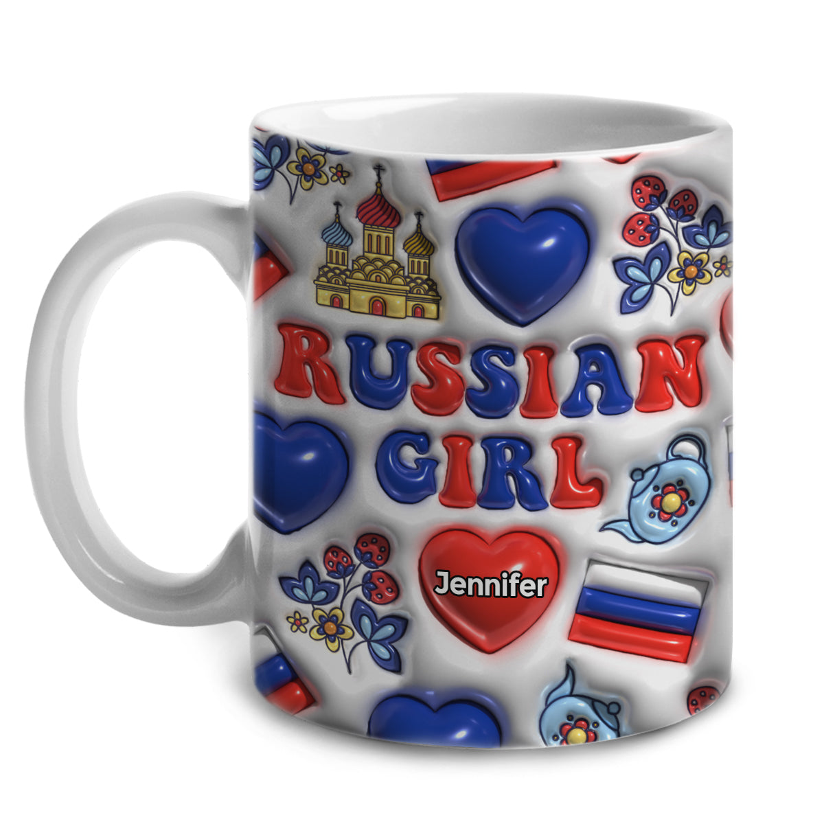 Russian Girl Coffee Mug Cup With Custom Your Name