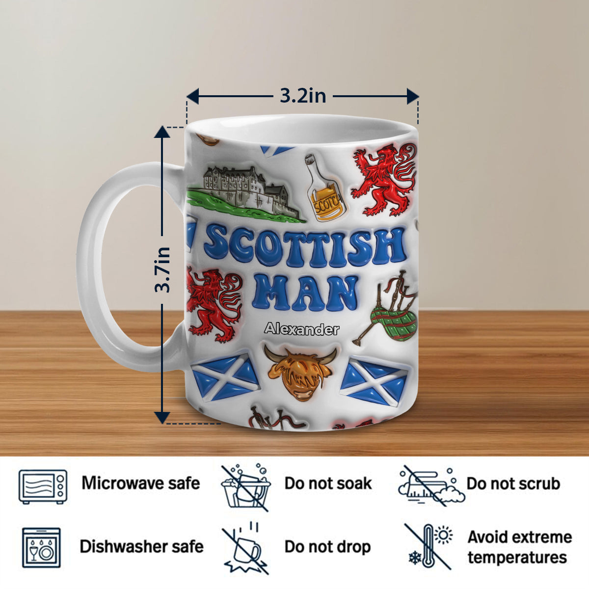 Scottish Man Coffee Mug Cup With Custom Your Name