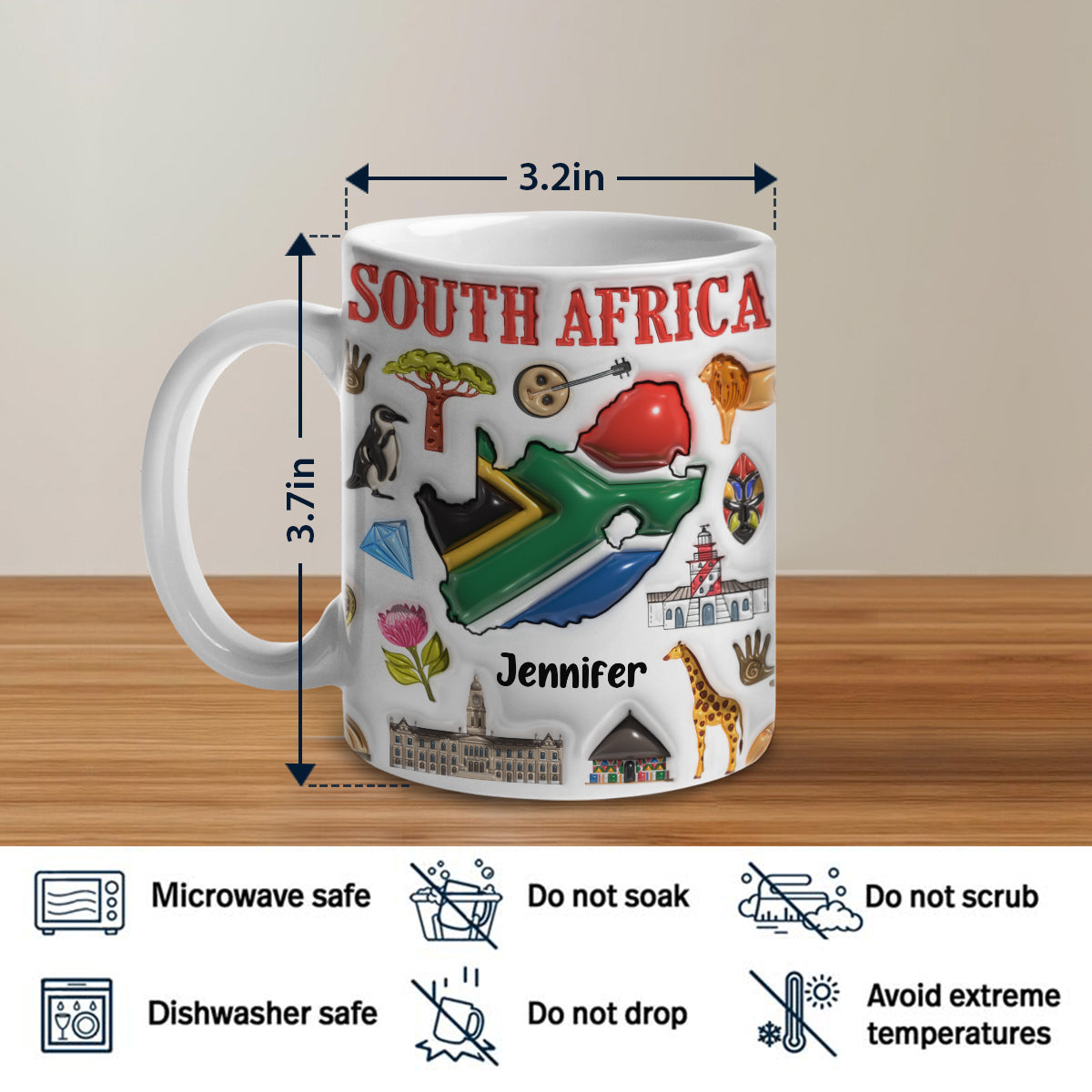 Custom South Africa Coffee Mug Cup With Your Name