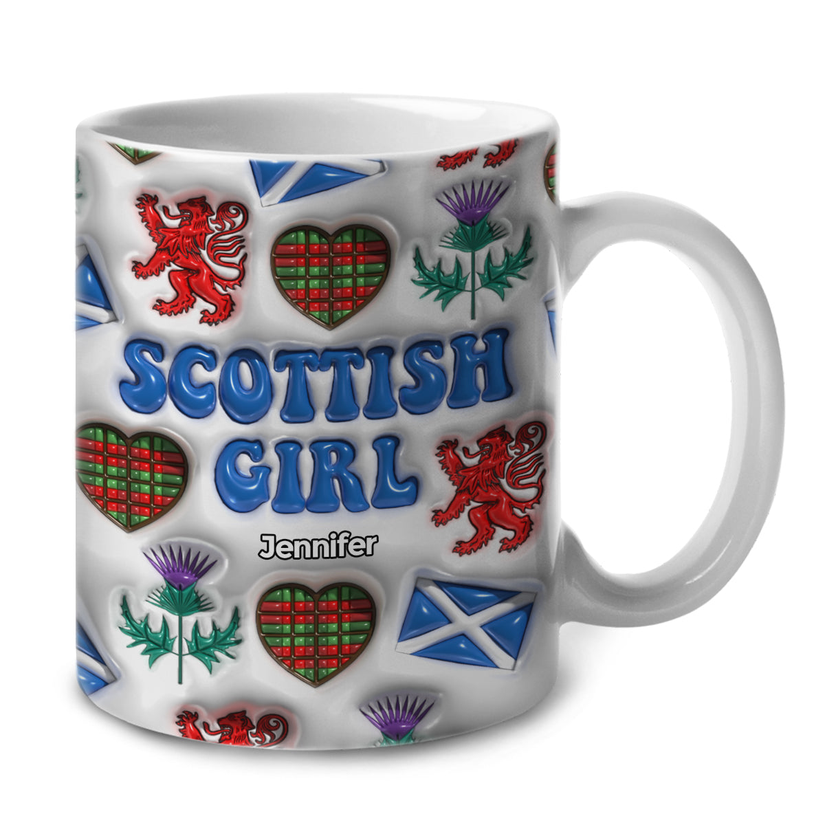 Scottish Girl Coffee Mug Cup With Custom Your Name