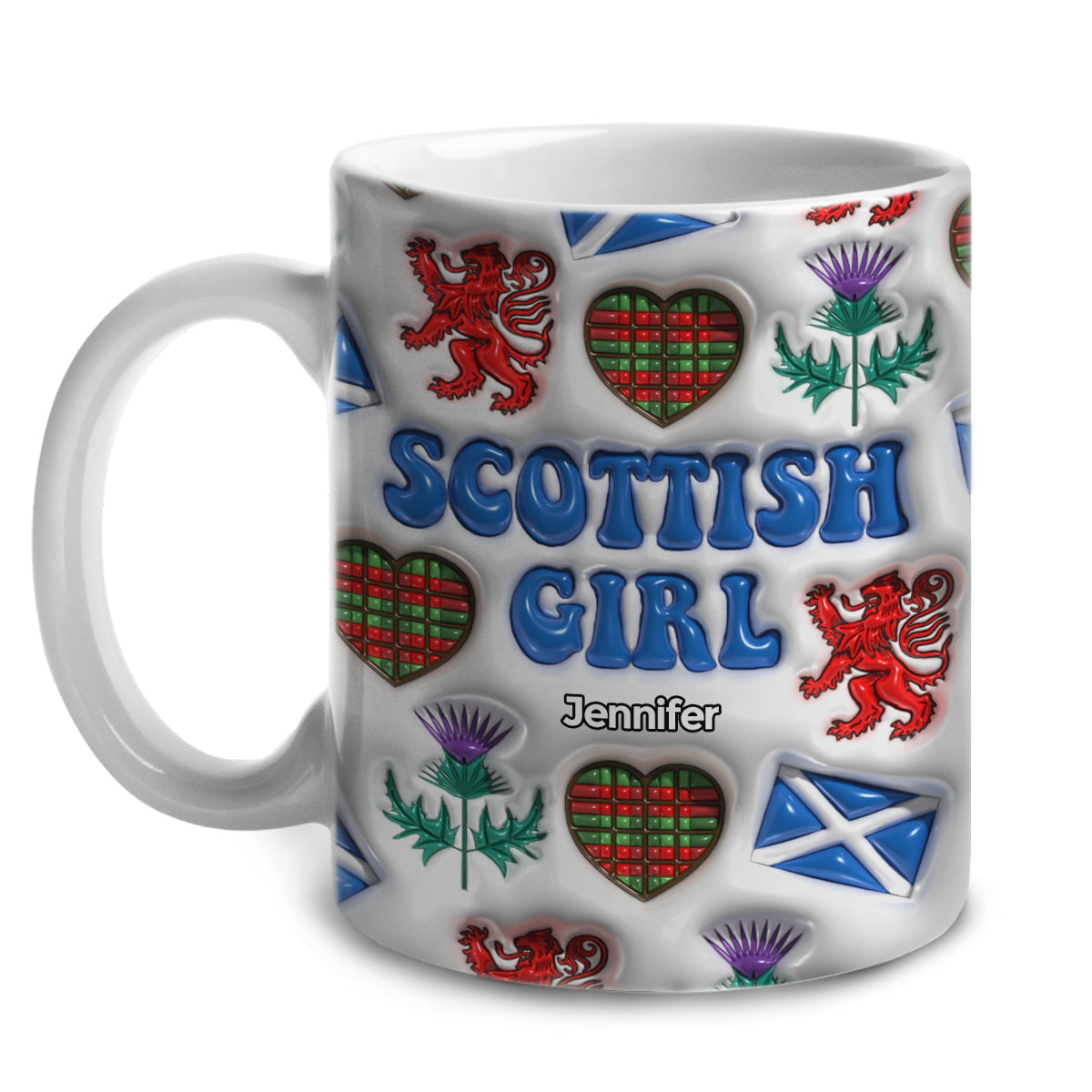 Scottish Girl Coffee Mug Cup With Custom Your Name