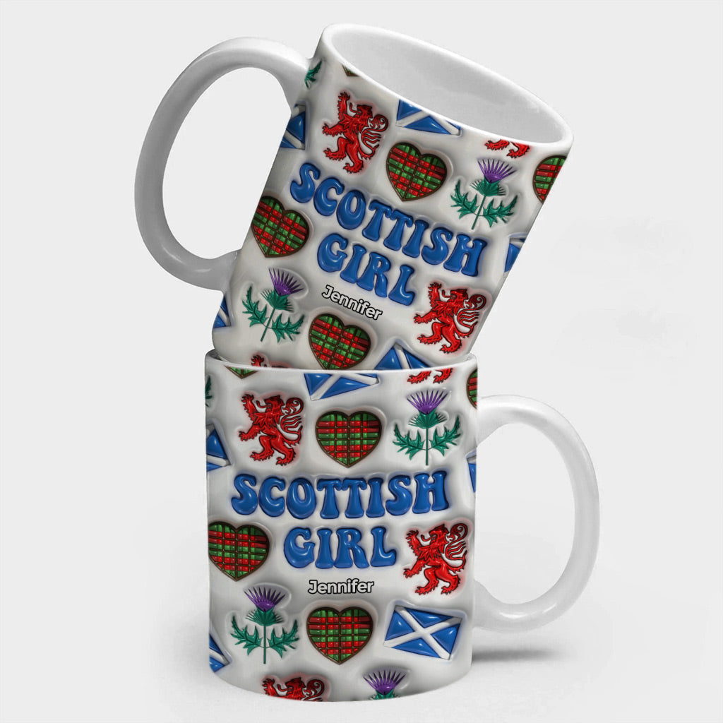 Scottish Girl Coffee Mug Cup With Custom Your Name