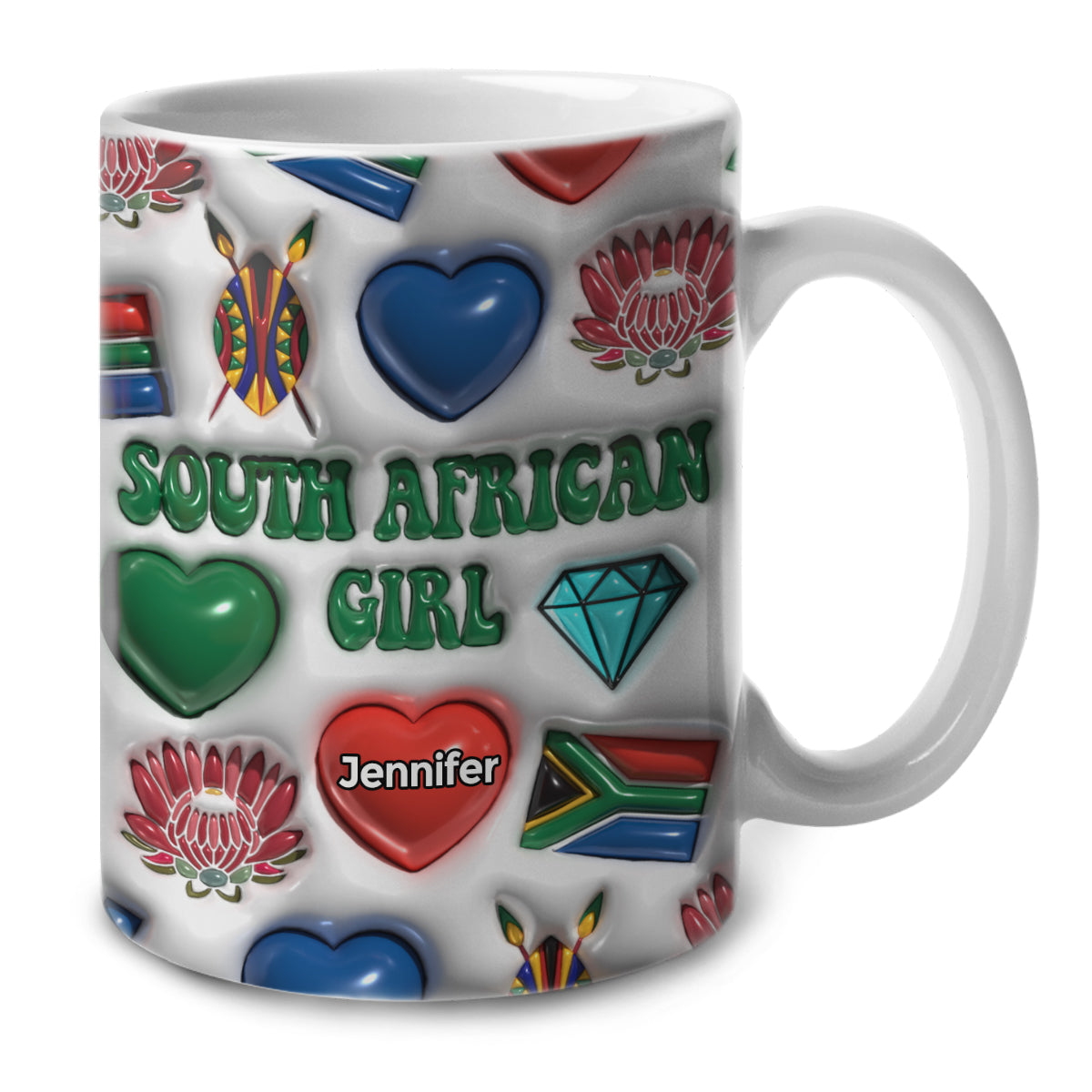 South African Girl Coffee Mug Cup With Custom Your Name