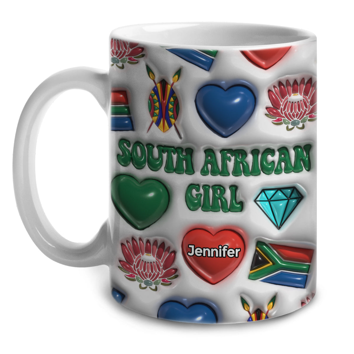 South African Girl Coffee Mug Cup With Custom Your Name