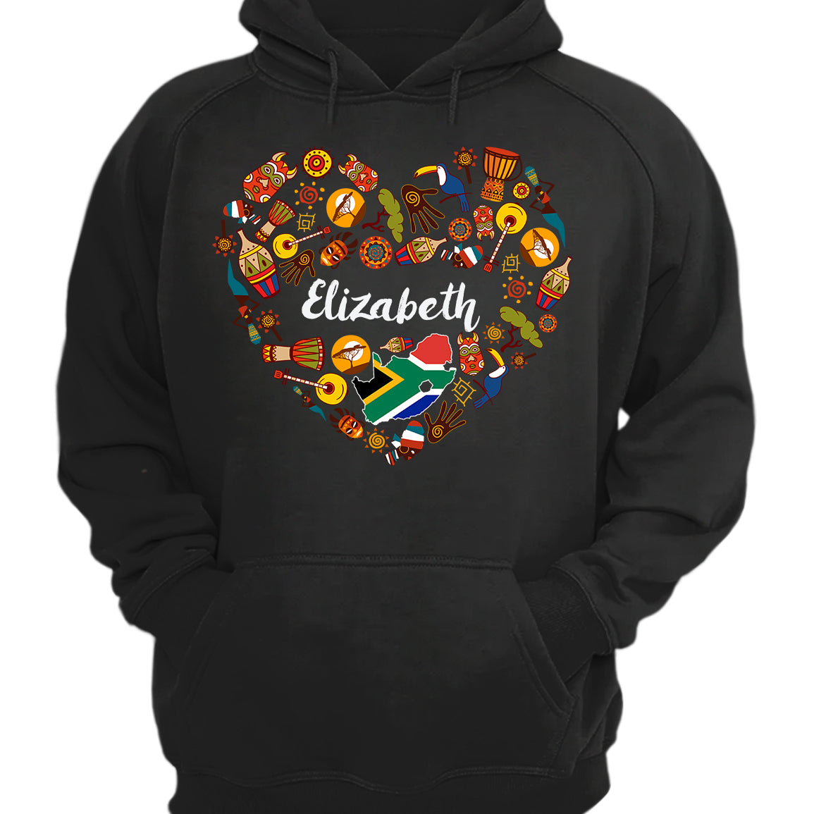 Custom South Africa Heart T-shirt With Your Name