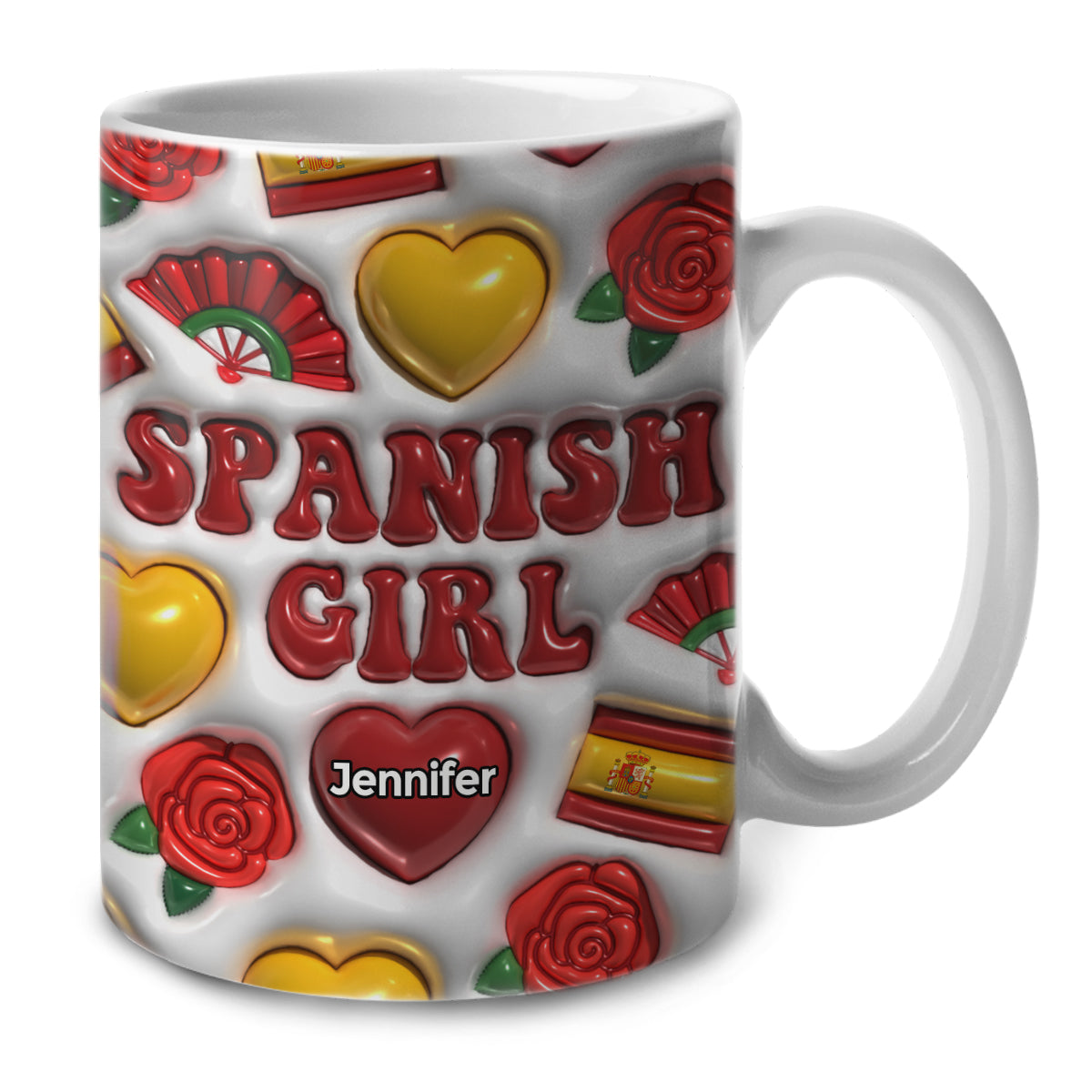 Spanish Girl Coffee Mug Cup With Custom Your Name