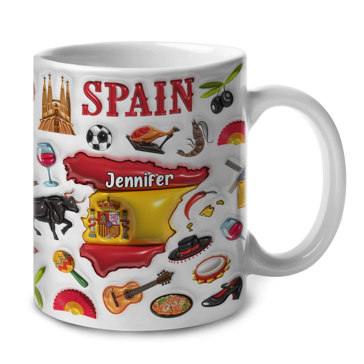 Custom Spain Coffee Mug Cup With Your Name