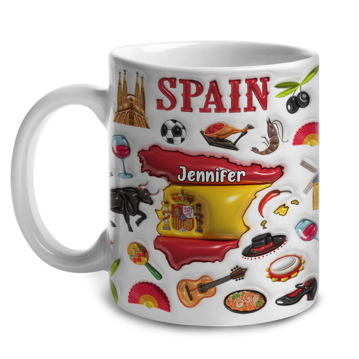 Custom Spain Coffee Mug Cup With Your Name