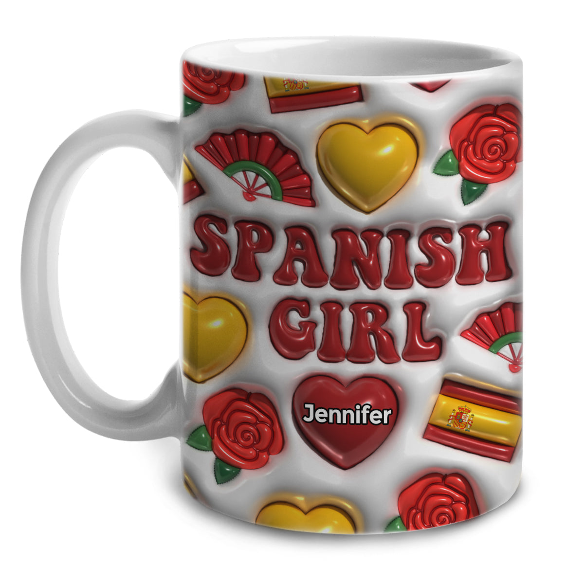 Spanish Girl Coffee Mug Cup With Custom Your Name