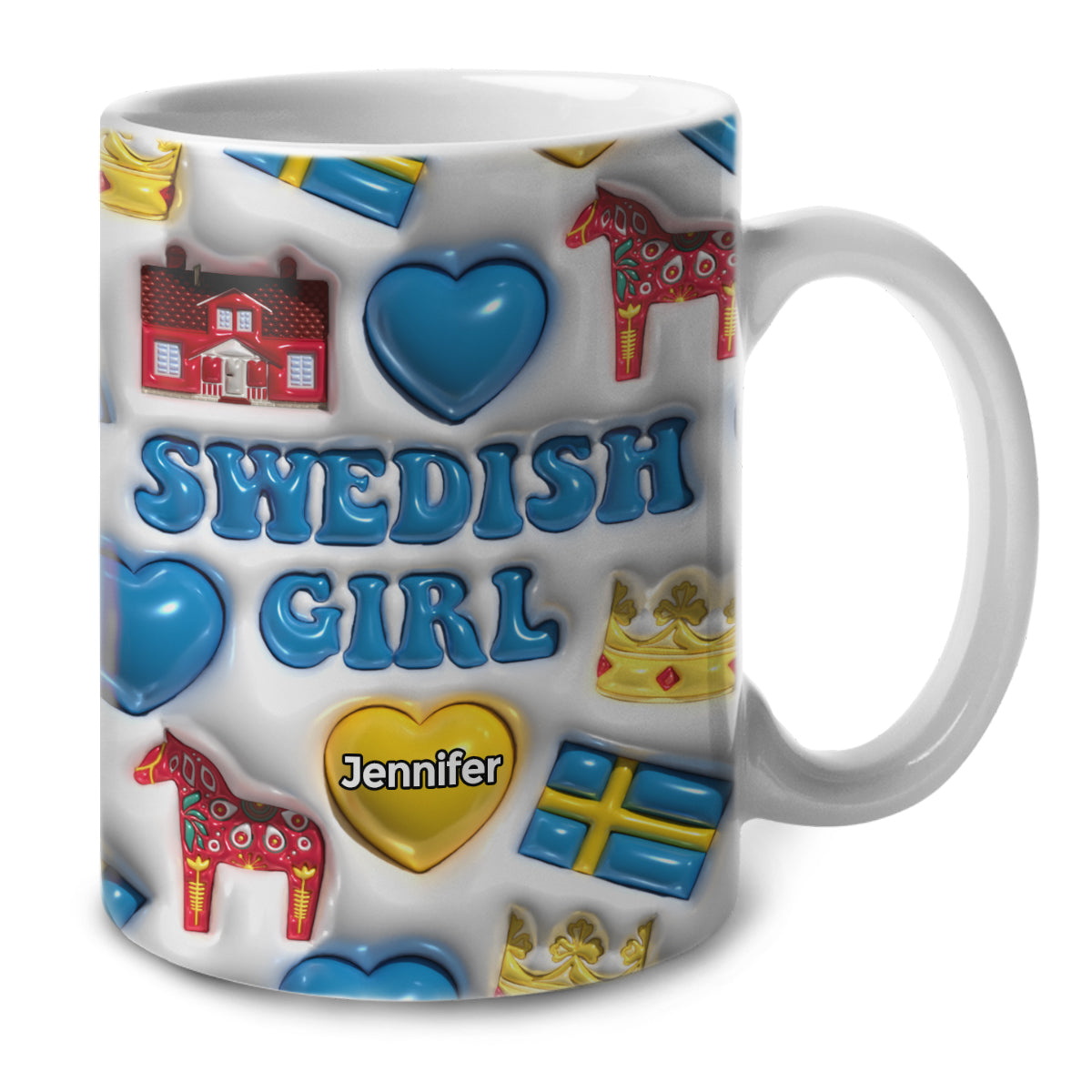 Swedish Girl Coffee Mug Cup With Custom Your Name