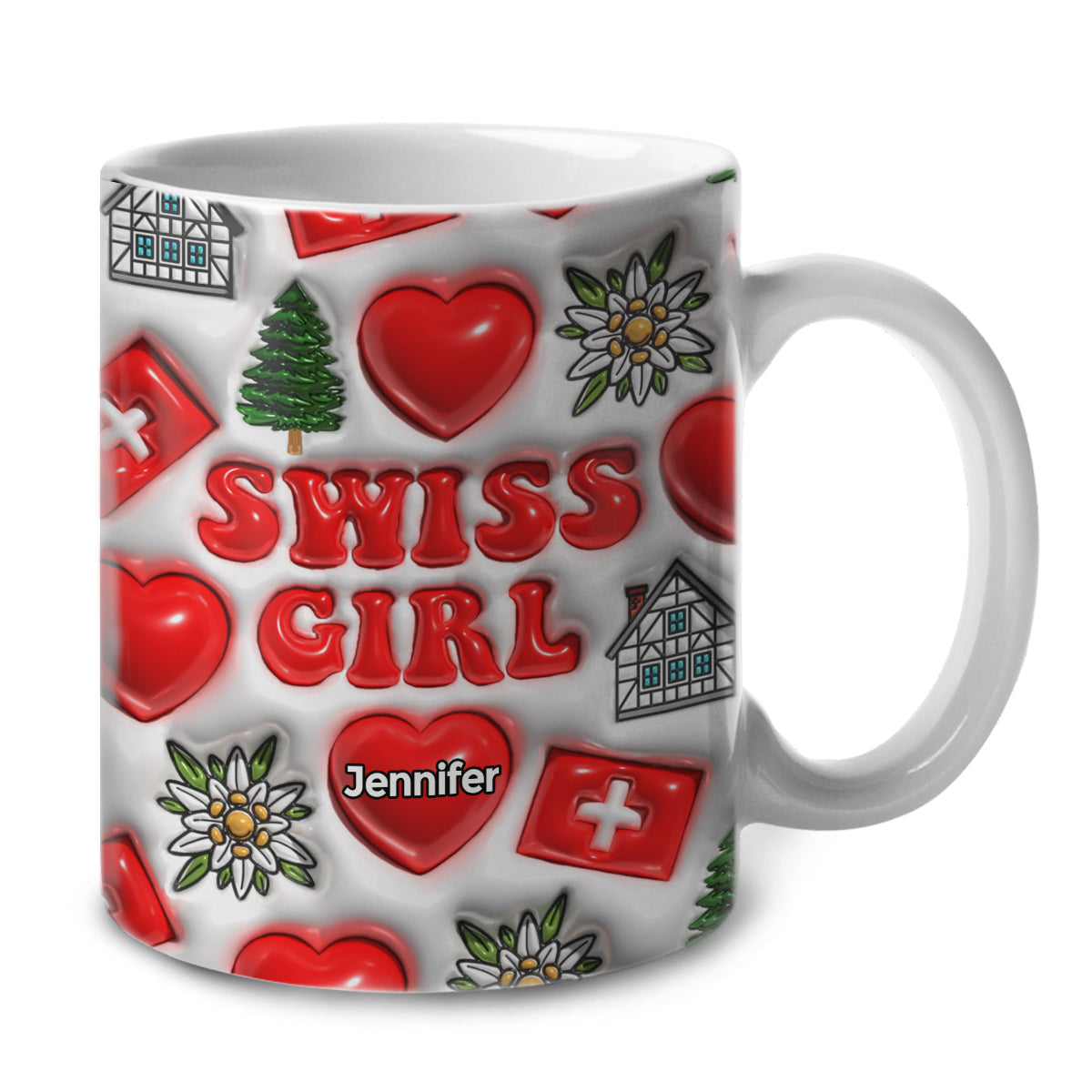 Swiss Girl Coffee Mug Cup With Custom Your Name