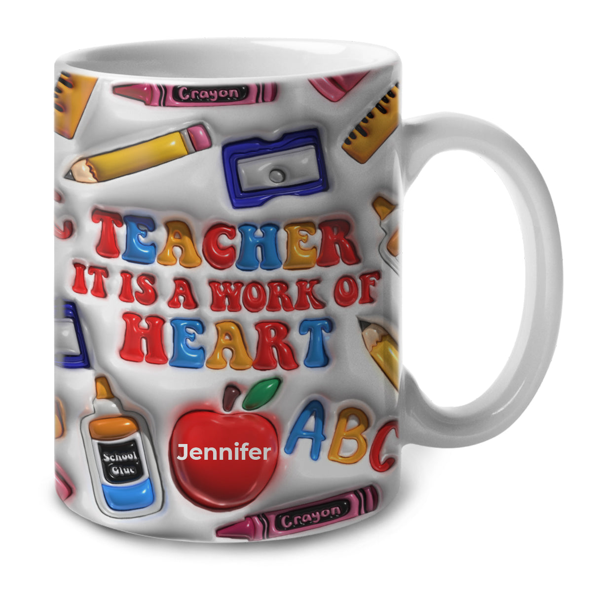 Customized Teacher It Is A Work Of Heart Mug Cup