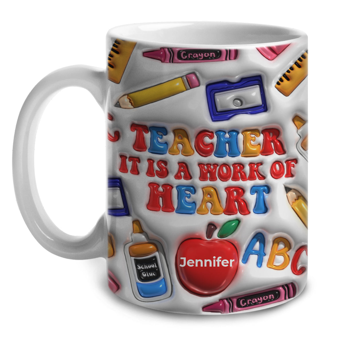 Customized Teacher It Is A Work Of Heart Mug Cup