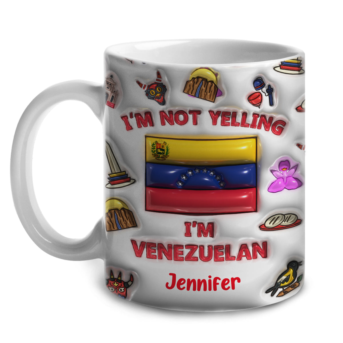 I'm Not Yelling I'm Venezuelan Personalized Coffee Mug Cup