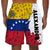 Venezuela Half Flag With Grunge Brush Men's Personalized Beach Shorts