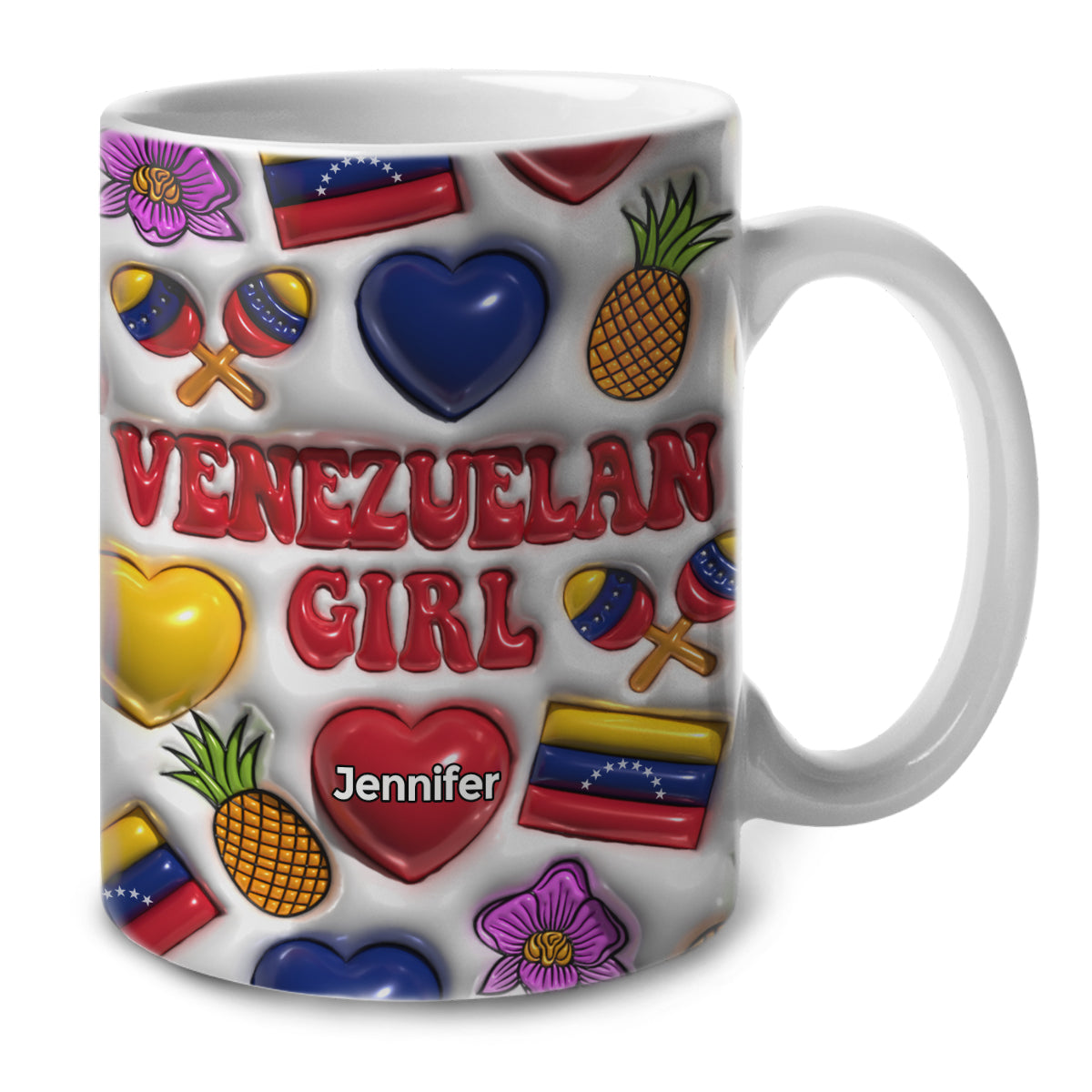 Venezuelan Girl Coffee Mug Cup With Custom Your Name