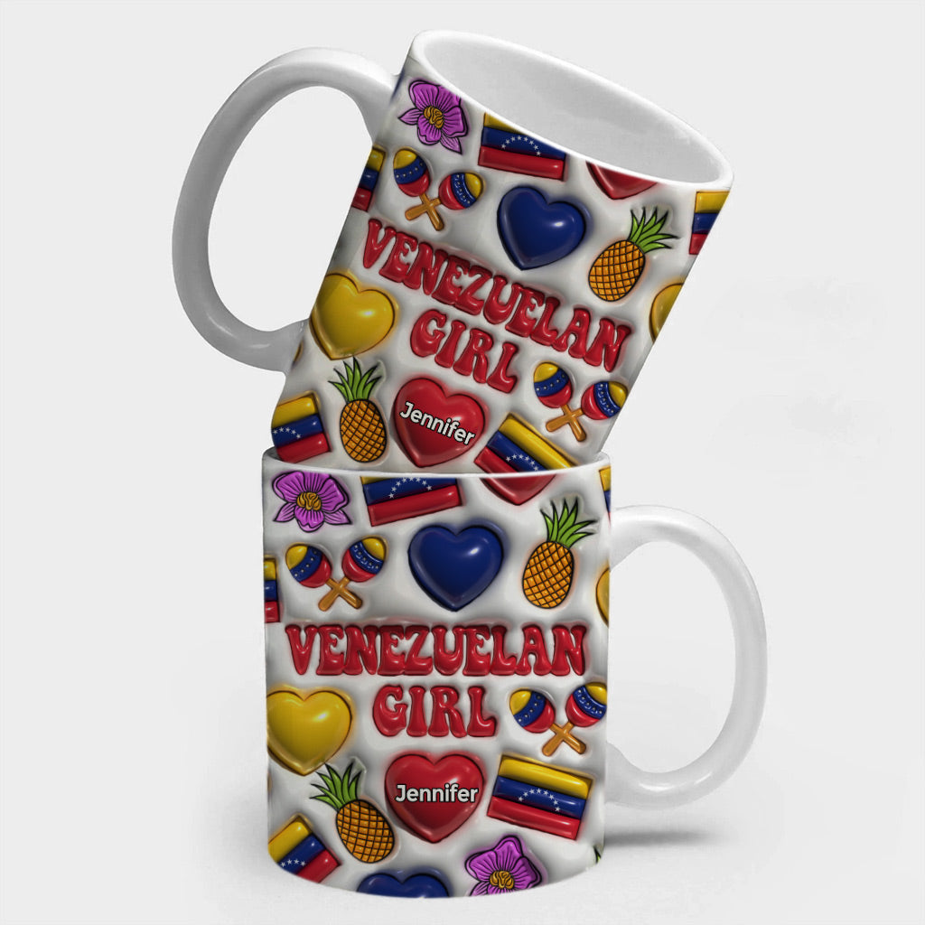 Venezuelan Girl Coffee Mug Cup With Custom Your Name