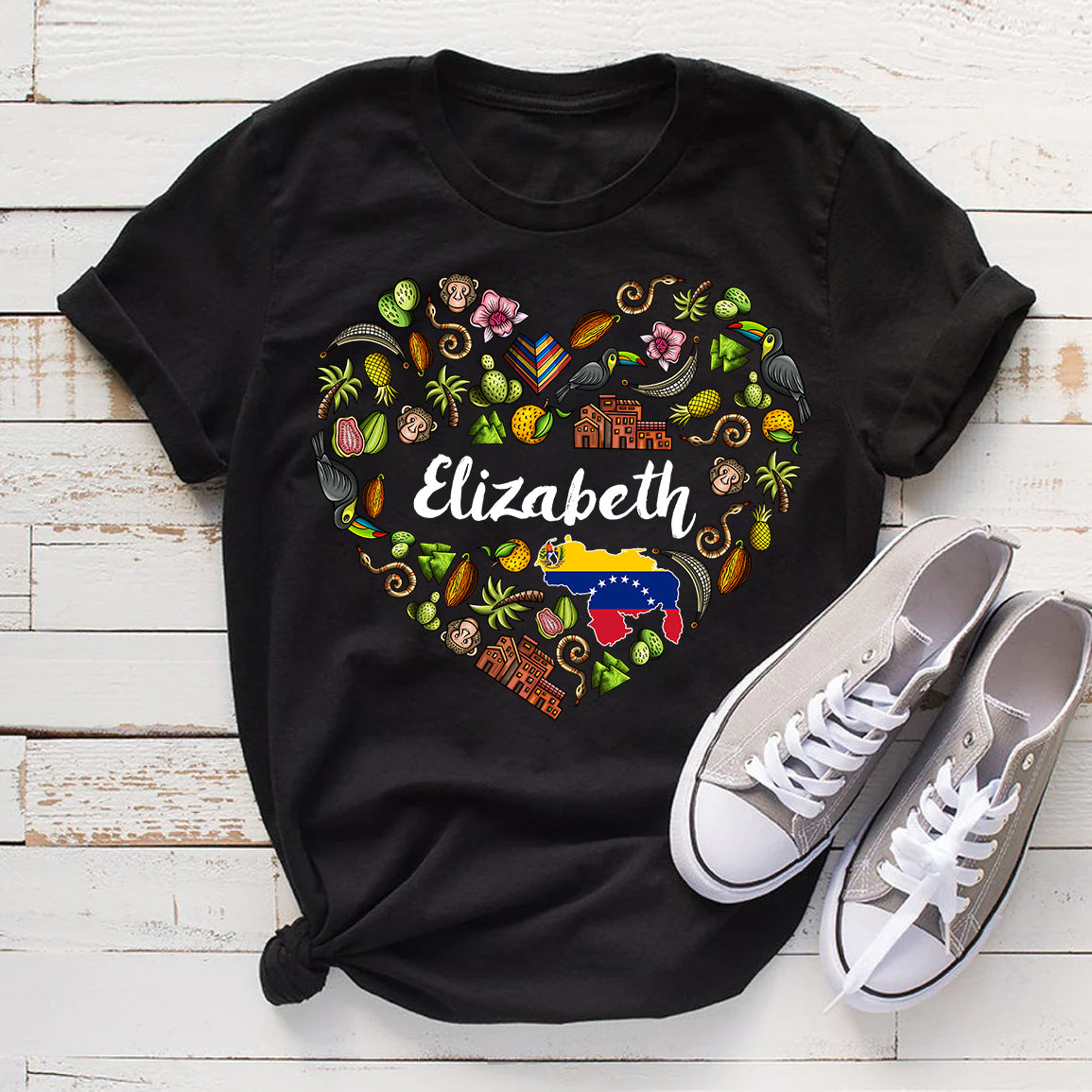 Custom Venezuela Heart T-shirt With Your Name